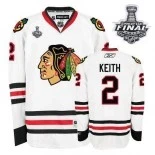 Youth Duncan Keith Authentic White With 2013 Stanley Cup Finals Patch Jersey Size S|M|L|XL