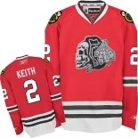 Chicago Blackhawks Duncan Keith Authentic Red Jersey #2 White Skull Size 48/M|50/L|52/XL|54/XXL|56/XXXL