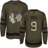 Kid's Bobby Hull Green Chicago Blackhawks #9 Salute to Service Adidas Premier Jersey
