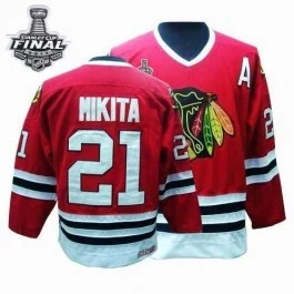 Stan Mikita Premier Red Throwback With 2013 Stanley Cup Finals Patch Jersey Size S|M|L|XL|XXL|XXXL|XXXXL