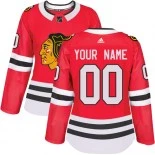 Custom Women's Chicago Blackhawks Red Home Adidas Authentic Jersey