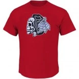 Chicago Blackhawks T-Shirts - Red/White Skull