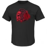 Chicago Blackhawks T-Shirts - Black/Red Skull