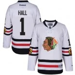 Glenn Hall White Chicago Blackhawks #1 2017 Winter Classic Premier Jersey
