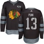 CM Punk Black Chicago Blackhawks #13 1917-2017 100th Anniversary Adidas Authentic Jersey