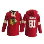 Men's Old Time Hockey Chicago Blackhawks #81 Marian Hossa Red Premier Pullover Hoodie Jersey Size 48/M|50/L|52/XL|54/XXL|56/XXXL
