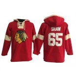 Men's Old Time Hockey Chicago Blackhawks #65 Andrew Shaw Red Premier Pullover Hoodie Jersey Size 48/M|50/L|52/XL|54/XXL|56/XXXL