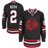 Chicago Blackhawks Duncan Keith Premier Black Jersey #2 Red Skull 2014 Stadium Series Size 48/M|50/L|52/XL|54/XXL|56/XXXL