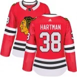 Women's Ryan Hartman Chicago Blackhawks #38 Red Home Adidas Authentic Jersey