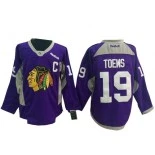 Men's Chicago Blackhawks #19 Jonathan Toews Purple Authentic Hockey Fights Cancer Jersey Size 48/M|50/L|52/XL|54/XXL|56/XXXL