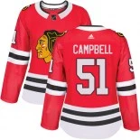 Women's Brian Campbell Chicago Blackhawks #51 Red Home Adidas Premier Jersey