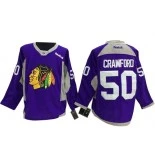 Men's Chicago Blackhawks #50 Corey Crawford Purple Premier Hockey Fights Cancer Jersey Size 48/M|50/L|52/XL|54/XXL|56/XXXL