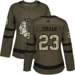 Women's Michael Jordan Green Chicago Blackhawks #23 Salute to Service Adidas Premier Jersey