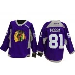 Men's Chicago Blackhawks #81 Marian Hossa Purple Authentic Hockey Fights Cancer Jersey Size 48/M|50/L|52/XL|54/XXL|56/XXXL