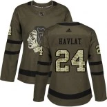 Women's Martin Havlat Green Chicago Blackhawks #24 Salute to Service Adidas Premier Jersey