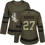 Women's Jeremy Roenick Green Chicago Blackhawks #27 Salute to Service Adidas Premier Jersey