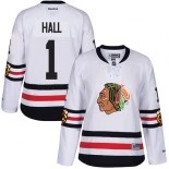 Women's Glenn Hall White Chicago Blackhawks #1 2017 Winter Classic Premier Jersey