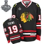 Chicago Blackhawks #19 Youth Jonathan Toews Authentic Black With 2015 Stanley Cup Finals Patch Jersey Sale Size S/M|L/XL