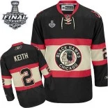 Chicago Blackhawks #2 New Third Youth Duncan Keith Authentic Black With 2015 Stanley Cup Finals Patch Jersey Sale Size S/M|L/XL