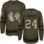 Martin Havlat Green Chicago Blackhawks #24 Salute to Service Adidas Authentic Jersey