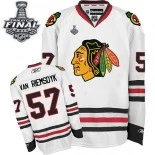 Chicago Blackhawks #57 Away Trevor Van Riemsdyk Premier White With 2015 Stanley Cup Finals Patch Jersey Sale Size 48/M|50/L|52/XL|54/XXL|56/XXXL