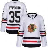 Women's Tony Esposito White Chicago Blackhawks #35 2017 Winter Classic Authentic Jersey
