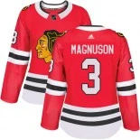 Women's Keith Magnuson Chicago Blackhawks #3 Red Home Adidas Premier Jersey