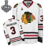 Kids Chicago Blackhawks #3 Keith Magnuson Premier Away White With 2015 Stanley Cup Finals Patch Jersey For Sale Sizes kids S-M-L-XL