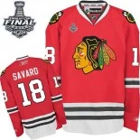 Kids Chicago Blackhawks #18 Denis Savard Premier Red Home With 2015 Stanley Cup Finals Patch Jersey For Sale Sizes kids S-M-L-XL