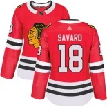 Women's Denis Savard Chicago Blackhawks #18 Red Home Adidas Premier Jersey