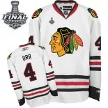 Kids Chicago Blackhawks #4 Bobby Orr Premier Away White With 2015 Stanley Cup Finals Patch Jersey For Sale Sizes kids S-M-L-XL
