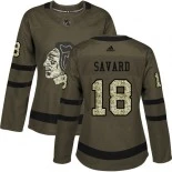 Women's Denis Savard Green Chicago Blackhawks #18 Salute to Service Adidas Authentic Jersey