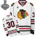 Chicago Blackhawks #30 Away ED Belfour Premier White With 2015 Stanley Cup Finals Patch Jersey Sale Size 48/M|50/L|52/XL|54/XXL|56/XXXL