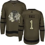 Kid's Glenn Hall Green Chicago Blackhawks #1 Salute to Service Adidas Premier Jersey