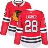 Women's Steve Larmer Chicago Blackhawks #28 Red Home Adidas Authentic Jersey