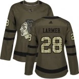 Women's Steve Larmer Green Chicago Blackhawks #28 Salute to Service Adidas Premier Jersey