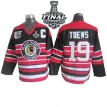 Chicago Blackhawks CCM #19 Throwback 75TH Jonathan Toews Authentic Red Black With 2015 Stanley Cup Finals Patch Jersey Sale Size 48/M|50/L|52/XL|54/XXL|56/XXXL