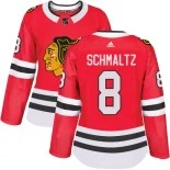 Women's Nick Schmaltz Chicago Blackhawks #8 Red Home Adidas Premier Jersey