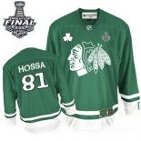 Chicago Blackhawks #81 St Patty's Day Marian Hossa Premier Green With 2015 Stanley Cup Finals Patch Jersey Sale Size 48/M|50/L|52/XL|54/XXL|56/XXXL