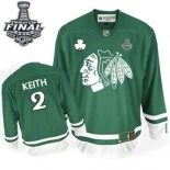 Chicago Blackhawks #2 St Patty's Day Duncan Keith Premier Green With 2015 Stanley Cup Finals Patch Jersey Sale Size 48/M|50/L|52/XL|54/XXL|56/XXXL