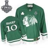 Chicago Blackhawks #10 St Patty's Day Patrick Sharp Premier Green With 2015 Stanley Cup Finals Patch Jersey Sale Size 48/M|50/L|52/XL|54/XXL|56/XXXL