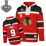 Chicago Blackhawks Old Time Hockey #9 Sawyer Hooded Sweatshirt Bobby Hull Authentic Red With 2015 Stanley Cup Finals Patch Jersey Sale Size 48/M|50/L|52/XL|54/XXL|56/XXXL