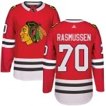 Kid's Dennis Rasmussen Chicago Blackhawks #70 Red Home Adidas Authentic Jersey
