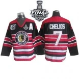 Chicago Blackhawks CCM #7 Throwback 75TH Chris Chelios Authentic Red Black With 2015 Stanley Cup Finals Patch Jersey Sale Size 48/M|50/L|52/XL|54/XXL|56/XXXL
