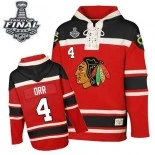 Chicago Blackhawks Old Time Hockey #4 Sawyer Hooded Sweatshirt Bobby Orr Authentic Red With 2015 Stanley Cup Finals Patch Jersey Sale Size 48/M|50/L|52/XL|54/XXL|56/XXXL