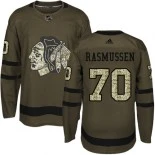 Kid's Dennis Rasmussen Green Chicago Blackhawks #70 Salute to Service Adidas Premier Jersey