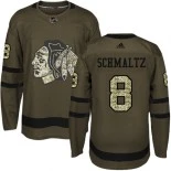 Kid's Nick Schmaltz Green Chicago Blackhawks #8 Salute to Service Adidas Authentic Jersey