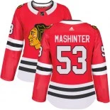 Women's Brandon Mashinter Chicago Blackhawks #53 Red Home Adidas Authentic Jersey