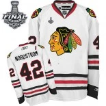 Chicago Blackhawks #42 Away Joakim Nordstrom Authentic White With 2015 Stanley Cup Finals Patch Jersey Sale Size 48/M|50/L|52/XL|54/XXL|56/XXXL