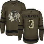 Keith Magnuson Green Chicago Blackhawks #3 Salute to Service Adidas Premier Jersey